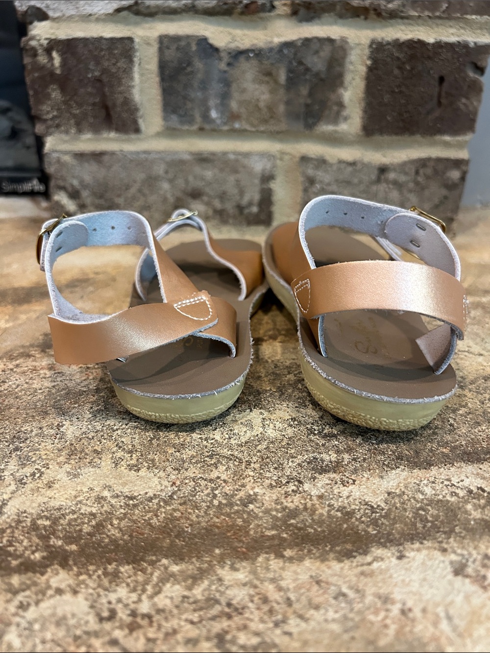 Little Girls Size 12 Saltwater San Sun Surfer Buckle Sandals Rose Gold - Picture 3 of 4
